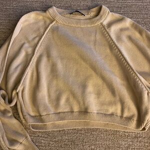 Great relaxed Zara Women's Cream Crew Neck Sweater